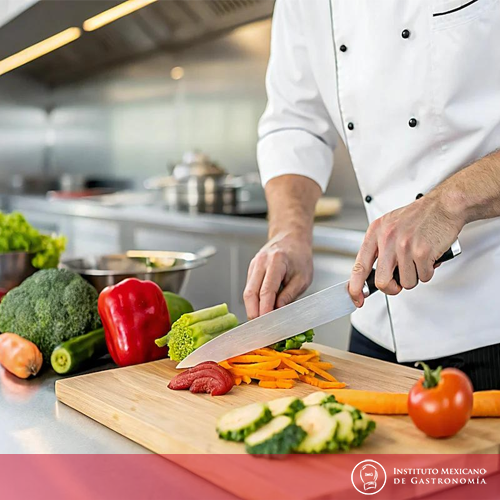 Tipos de cortes de verduras en cocina profesional